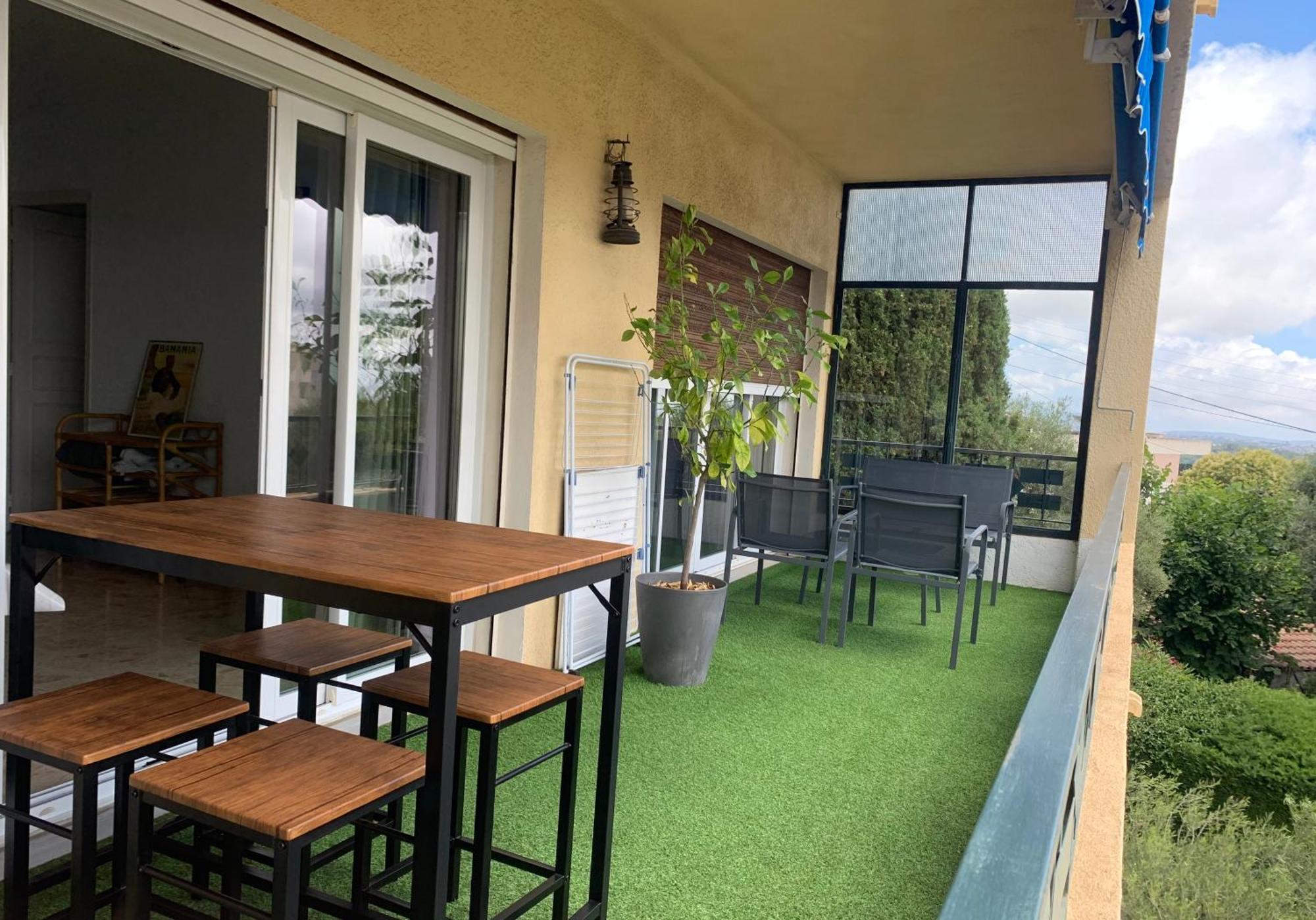 Vence T3 Vue Mer Grande Terrasse Bagian luar foto